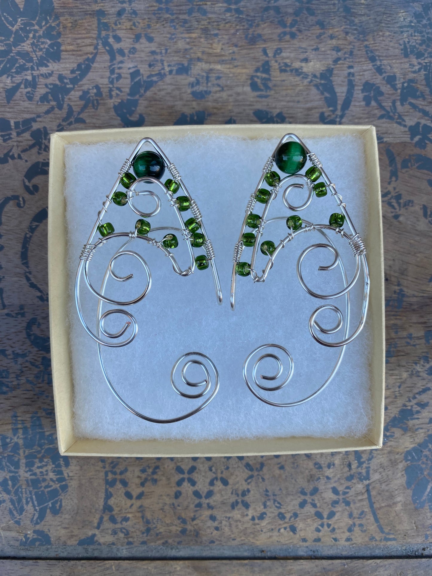 Malachite Elf Ear Cuffs