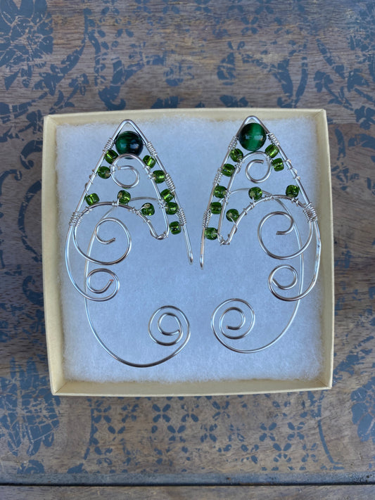 Malachite Elf Ear Cuffs
