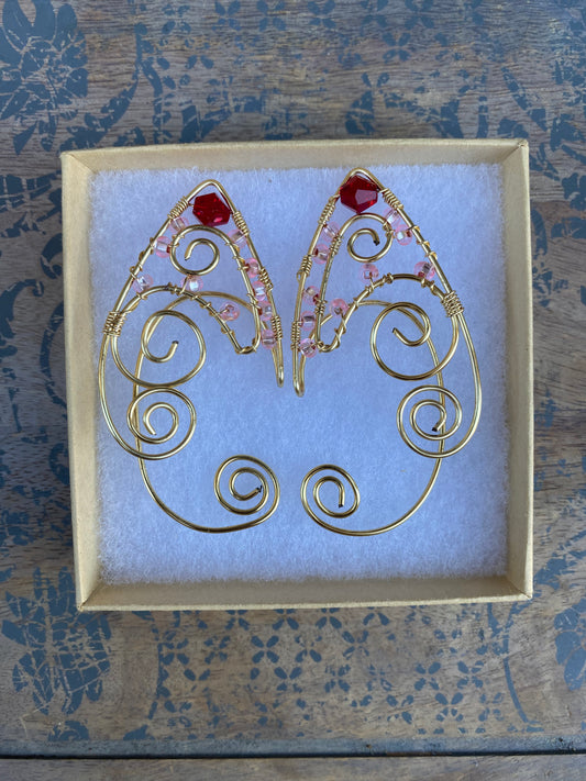 Gold Cherry Blossom Elf Ear Cuffs
