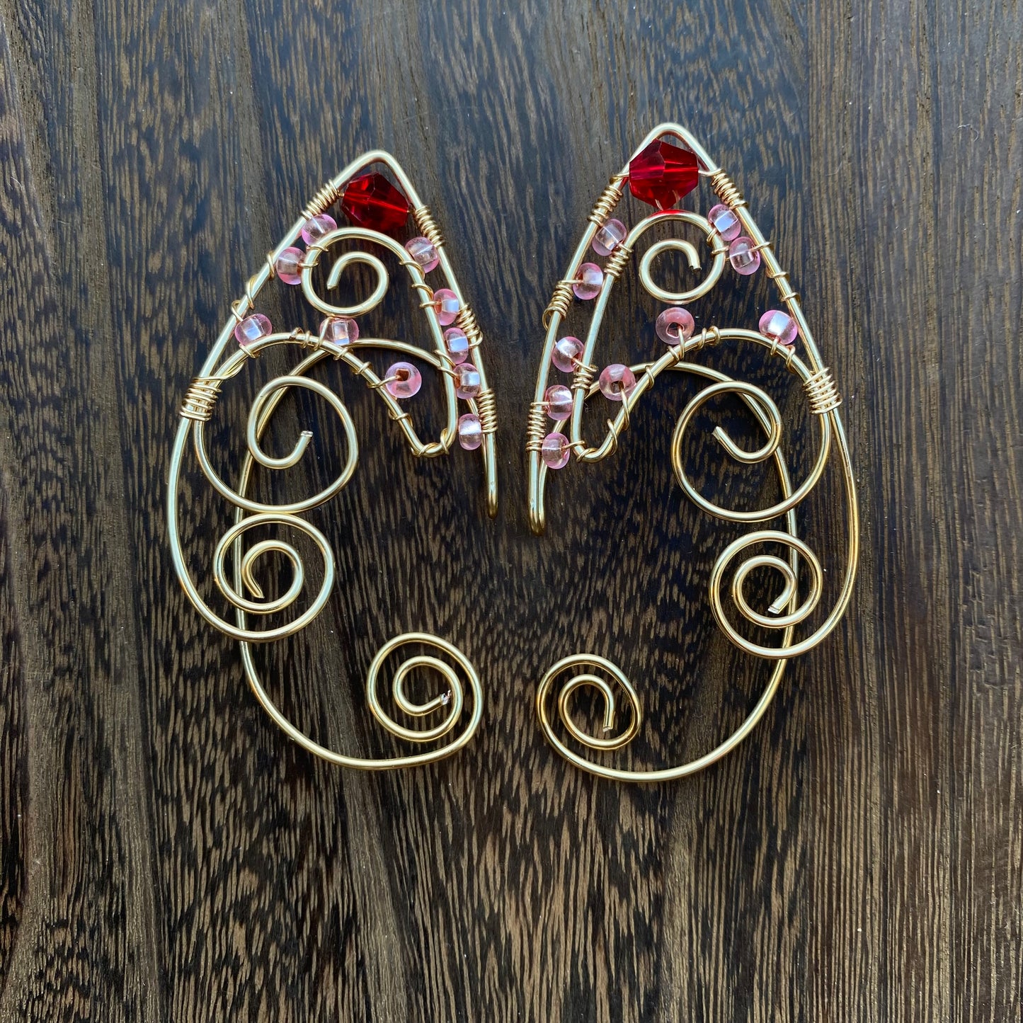 Gold Cherry Blossom Elf Ear Cuffs