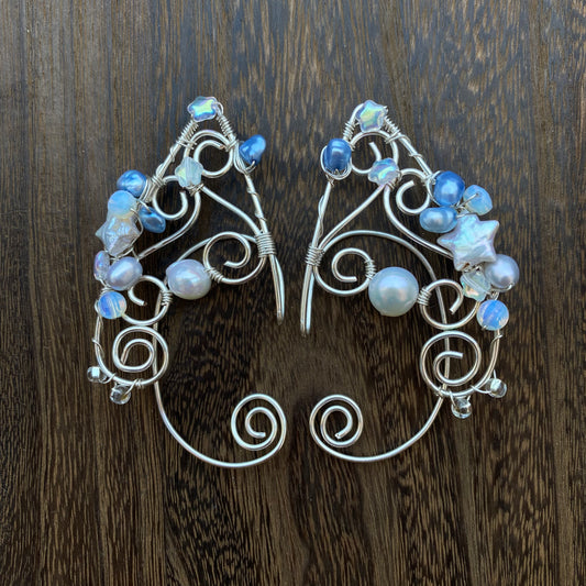 Pearl Cluster Elf Ear Cuffs #3